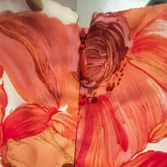 Ann Taylor Poppy Floral Sz 12P Silk Midi Spaghetti Strap Dress - Picture 9 of 9